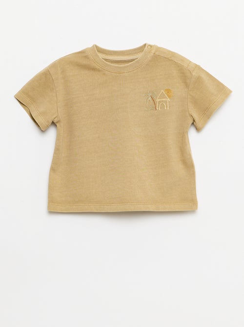 Conjunto de 2 piezas: camiseta bordada + pantalón corto - Kiabi