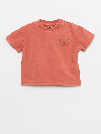 Conjunto de 2 piezas: camiseta bordada + pantalón corto