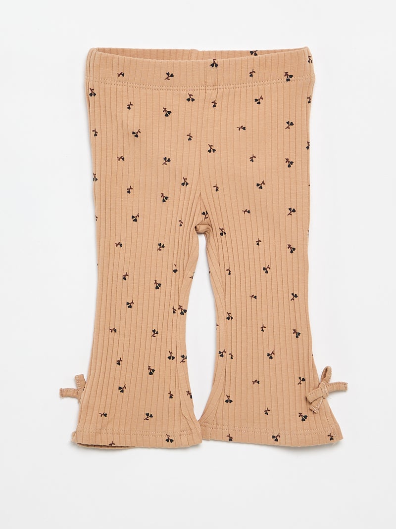 Conjunto de 2 piezas Camiseta + legging Beige - Kiabi