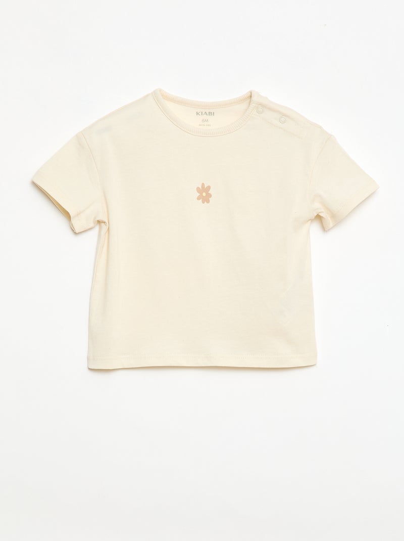 Conjunto de 2 piezas Camiseta + leggings Beige - Kiabi