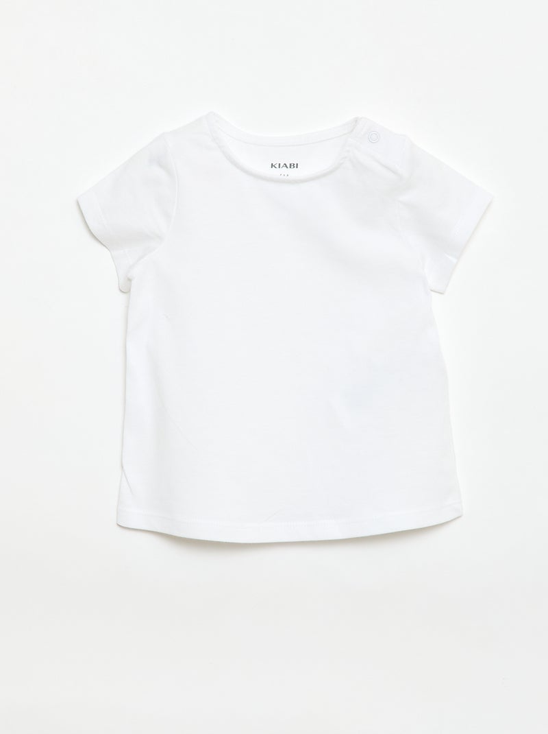 Conjunto de 2 piezas Camiseta + Mono corto Blanco - Kiabi
