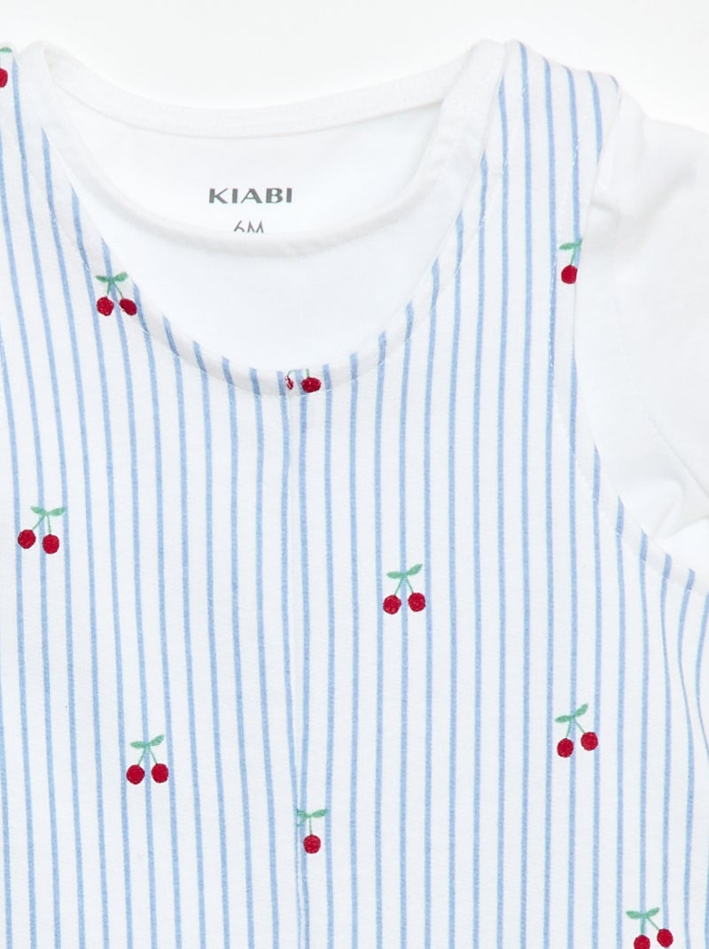 Conjunto de 2 piezas Camiseta + Mono corto Blanco - Kiabi