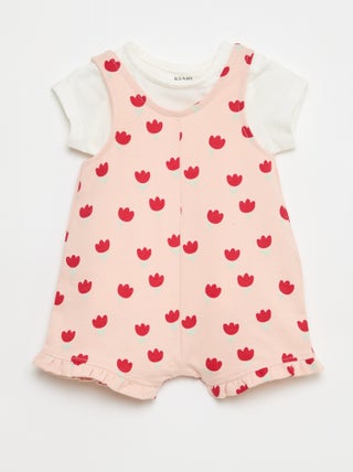 Conjunto de 2 piezas Camiseta + Mono corto