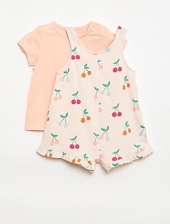 Conjunto de 2 piezas Camiseta + Mono corto