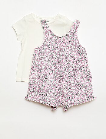 Conjunto de 2 piezas Camiseta + Mono corto