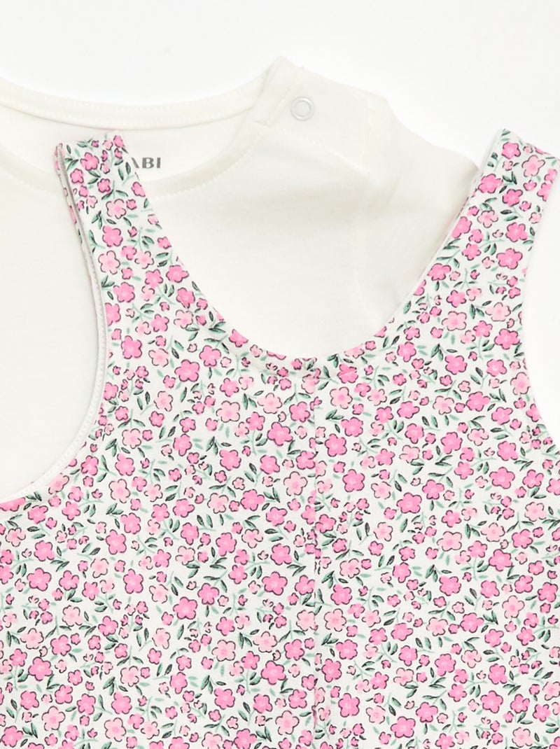 Conjunto de 2 piezas Camiseta + Mono corto Rosa - Kiabi