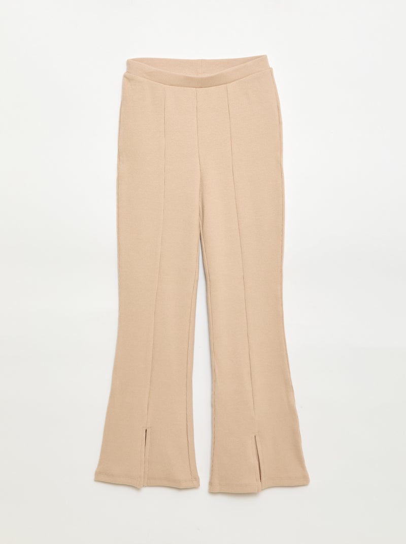 Conjunto de 2 piezas: camiseta + pantalón acampanado Beige - Kiabi