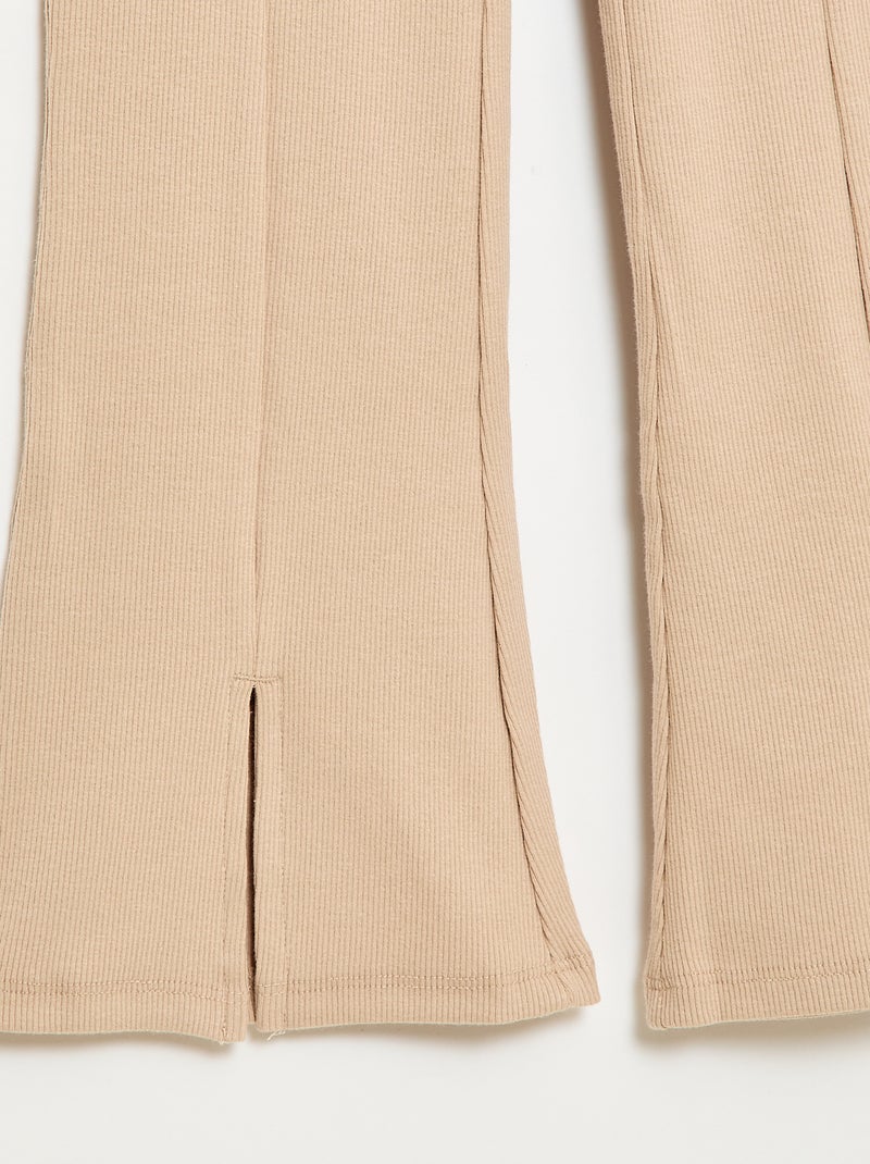 Conjunto de 2 piezas: camiseta + pantalón acampanado Beige - Kiabi