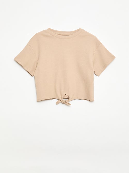 Conjunto de 2 piezas: camiseta + pantalón acampanado - Kiabi Conjunto de 2 piezas: camiseta + pantalón acampanado - Kiabi