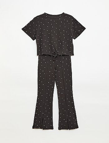 Conjunto de 2 piezas: Camiseta + pantalón acampanado