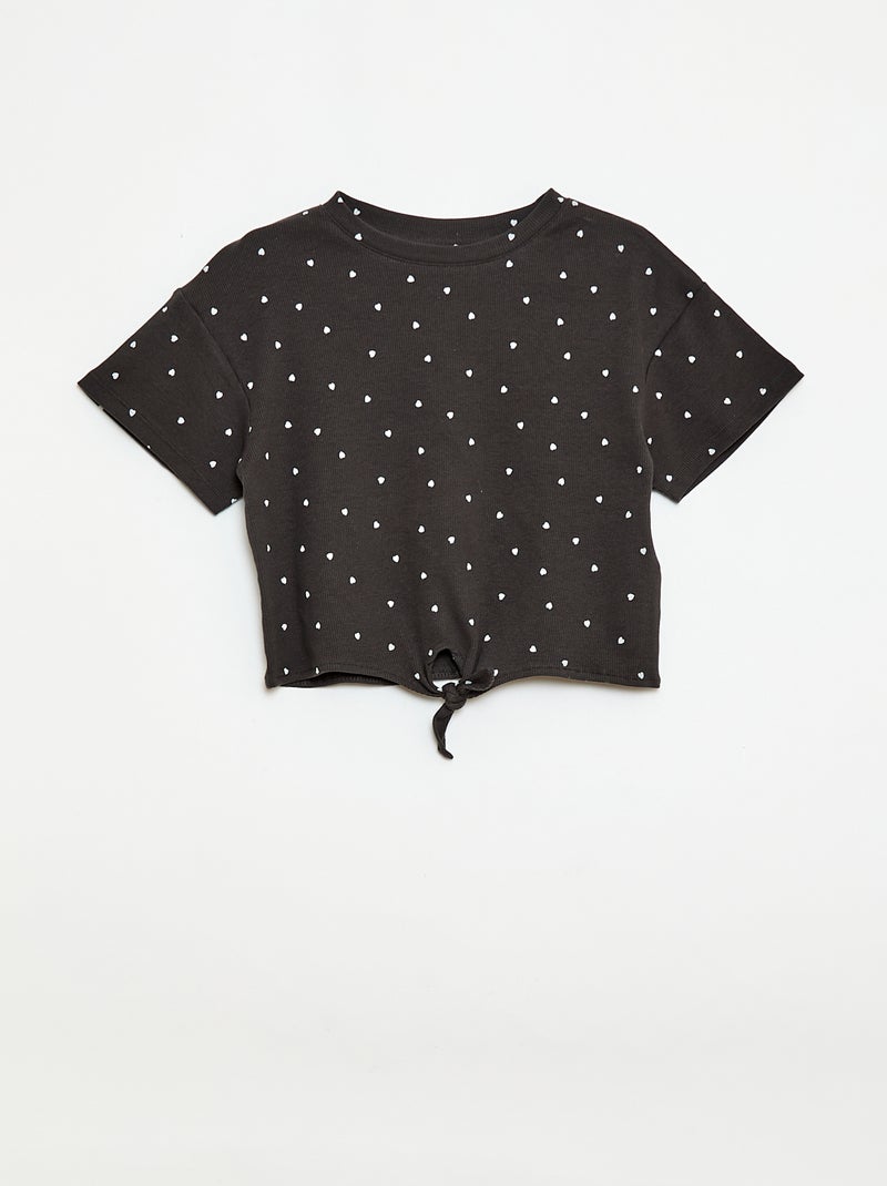 Conjunto de 2 piezas: Camiseta + pantalón acampanado Negro - Kiabi