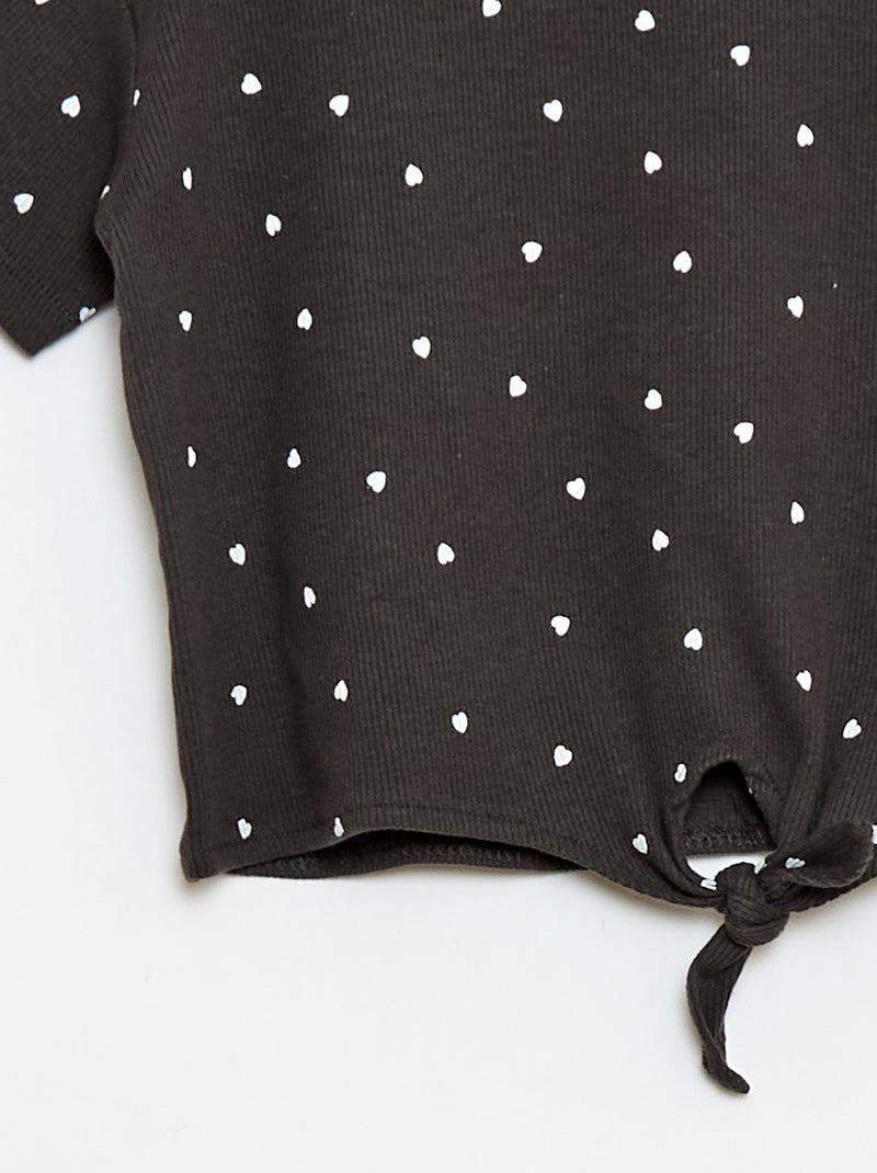 Conjunto de 2 piezas: Camiseta + pantalón acampanado Negro - Kiabi