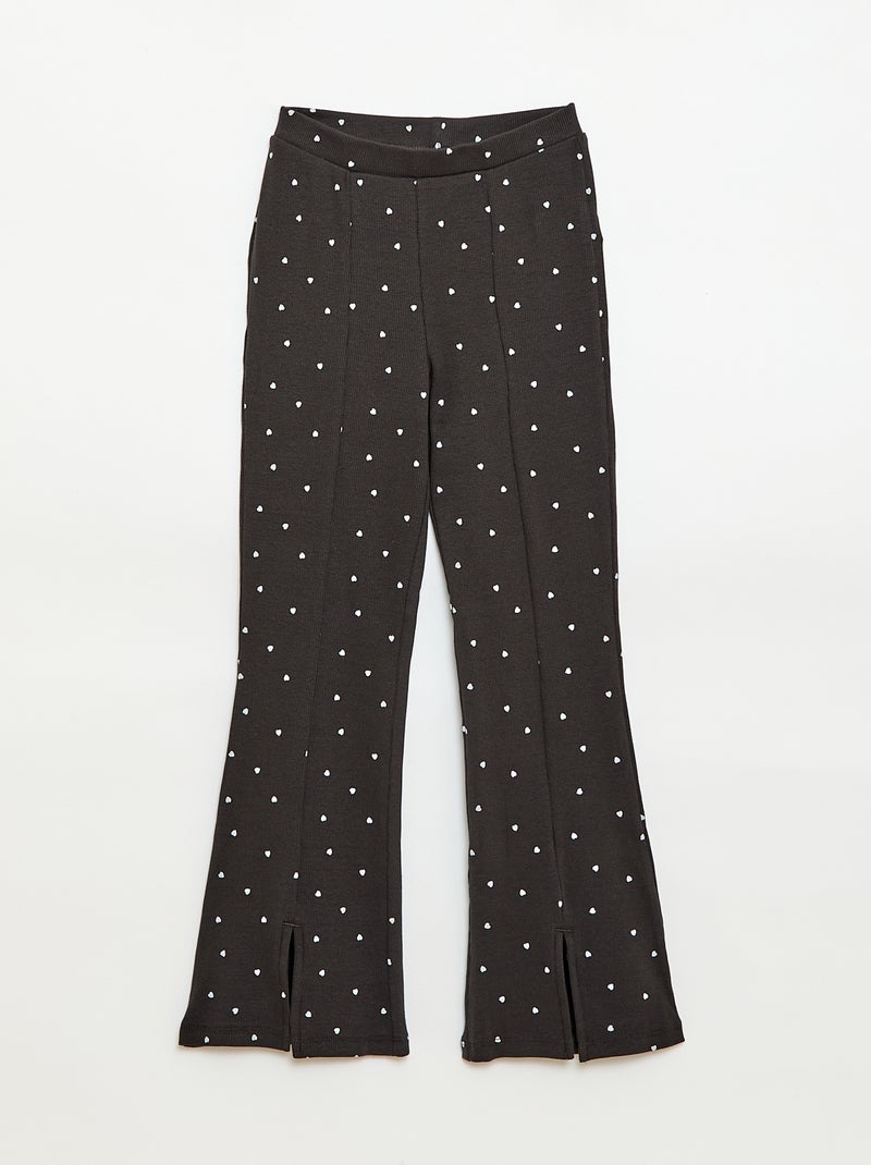 Conjunto de 2 piezas: Camiseta + pantalón acampanado Negro - Kiabi