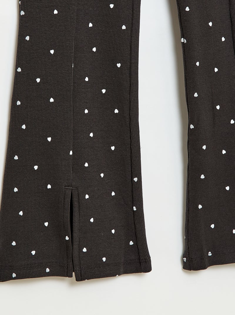 Conjunto de 2 piezas: Camiseta + pantalón acampanado Negro - Kiabi