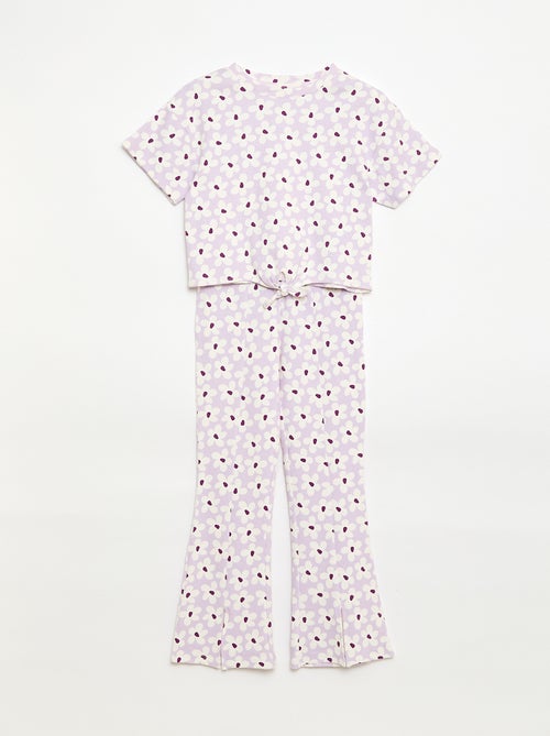 Conjunto de 2 piezas: camiseta + pantalón de corte acampanado - Kiabi Conjunto de 2 piezas: camiseta + pantalón de corte acampanado - Kiabi