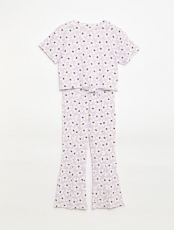 Conjunto de 2 piezas: Camiseta + pantalón acampanado