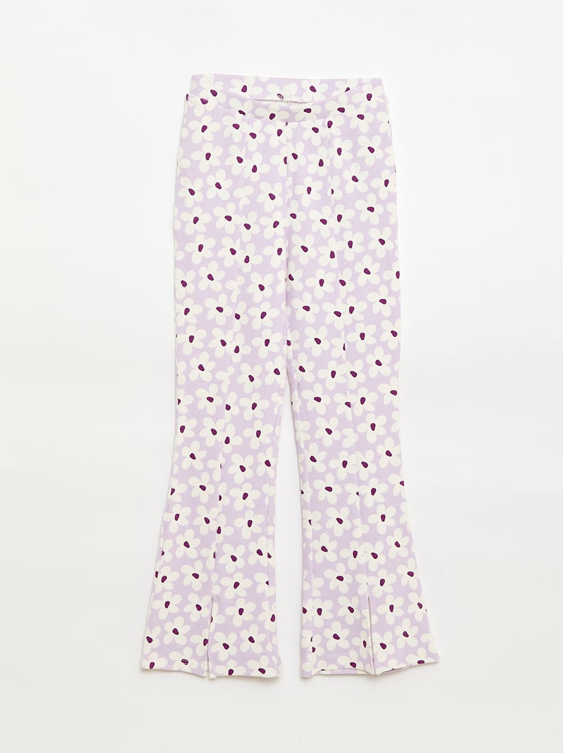 Conjunto de 2 piezas: camiseta + pantalón de corte acampanado Lila - Kiabi