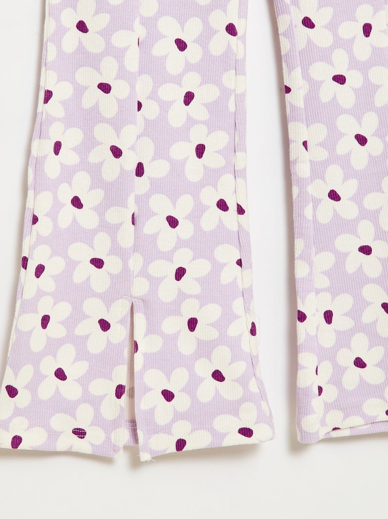 Conjunto de 2 piezas: camiseta + pantalón de corte acampanado Lila - Kiabi