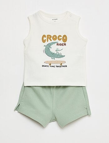 Conjunto de 2 piezas camiseta sin mangas + pantalón corto