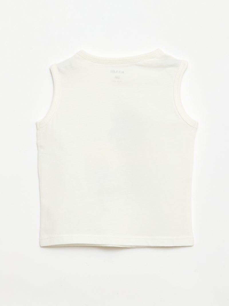 Conjunto de 2 piezas camiseta sin mangas + pantalón corto Blanco - Kiabi