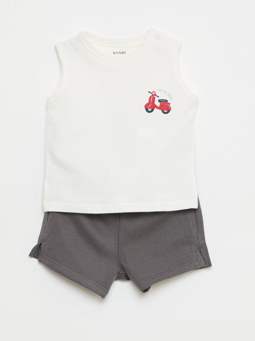 Conjunto de 2 piezas camiseta sin mangas + pantalón corto - Kiabi