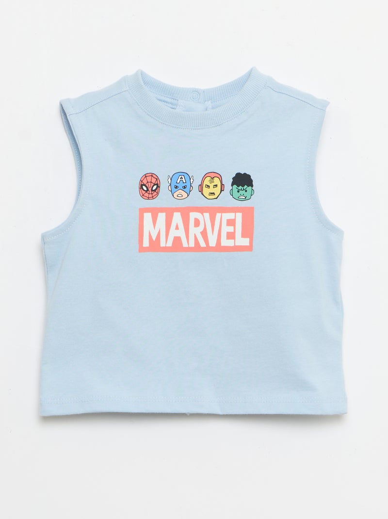 Conjunto de 2 piezas: camiseta sin mangas y pantalón corto 'Marvel' Azul - Kiabi