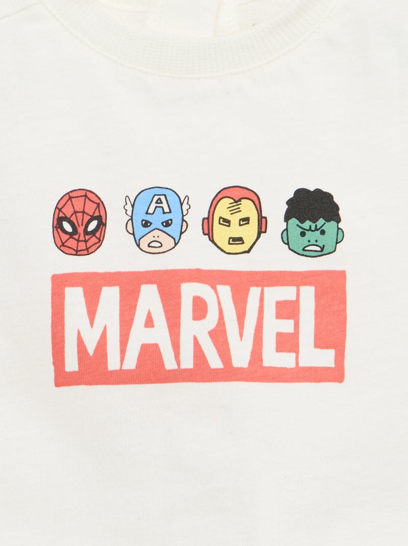 Conjunto de 2 piezas: camiseta sin mangas y pantalón corto 'Marvel' Blanco - Kiabi