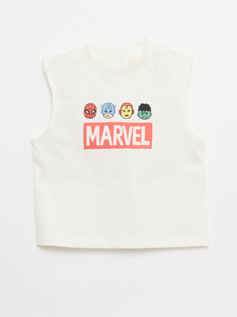 Conjunto de 2 piezas: camiseta sin mangas y pantalón corto 'Marvel' Blanco - Kiabi