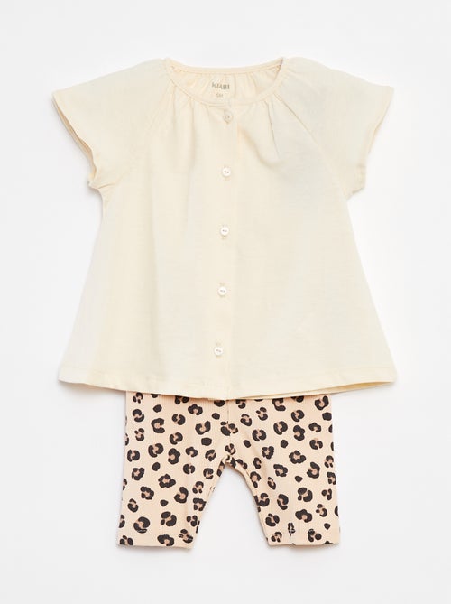 Conjunto de 2 piezas con camiseta + legging estampado - Kiabi