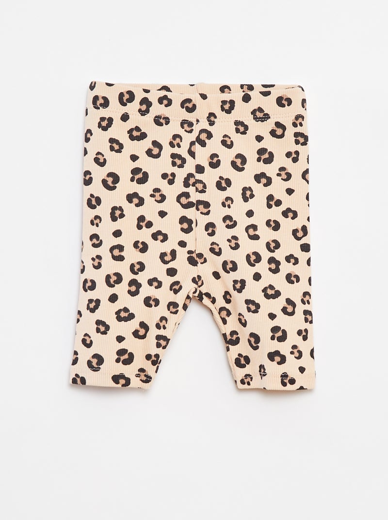 Conjunto de 2 piezas con camiseta + legging estampado BEIGE - Kiabi