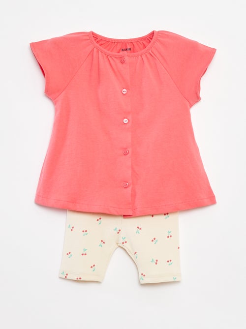 Conjunto de 2 piezas con camiseta + legging estampado - Kiabi