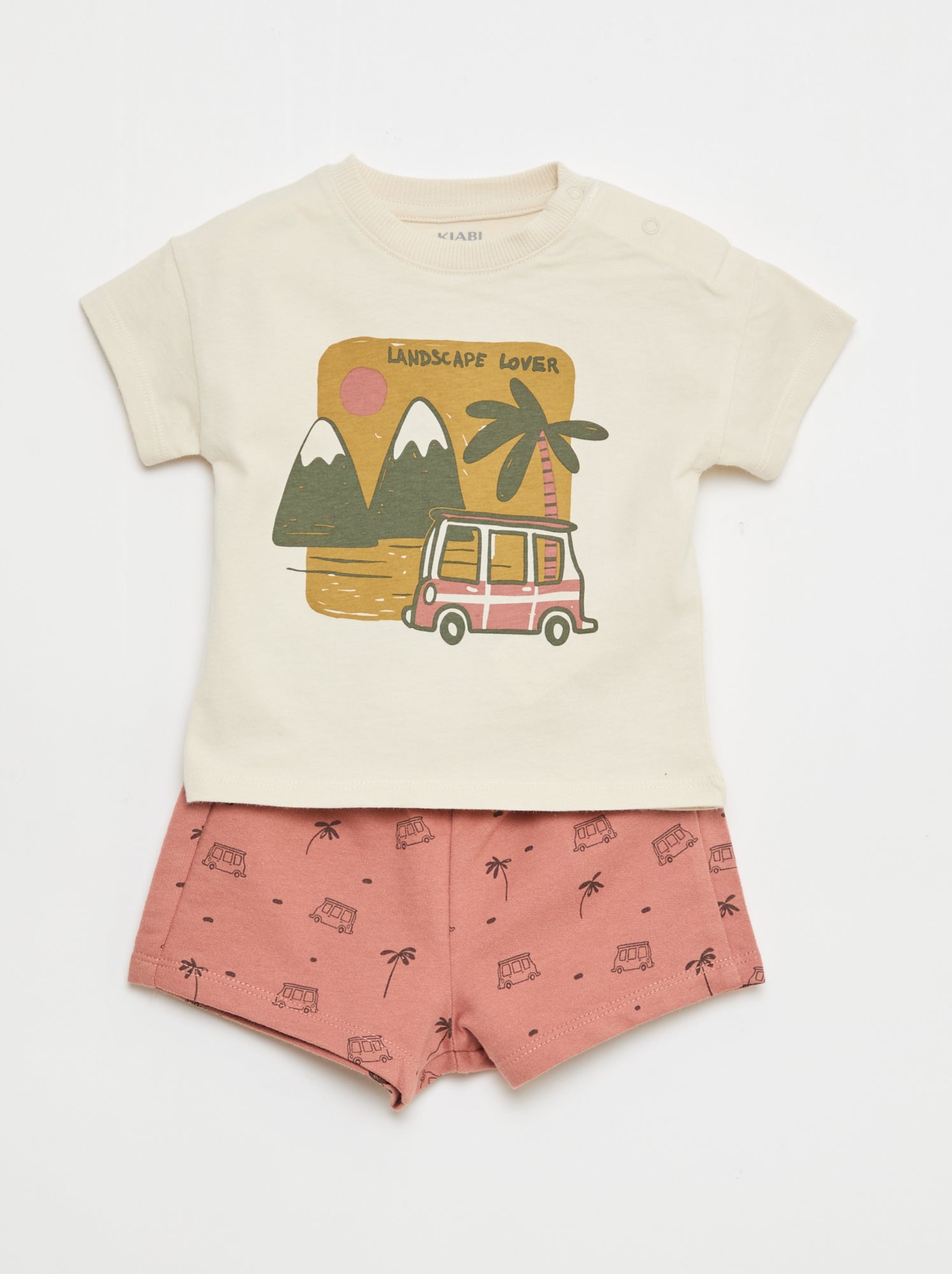 Conjunto de 2 piezas de algodón Camiseta + pantalón corto