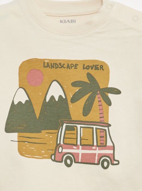 Conjunto de 2 piezas de algodón Camiseta + pantalón corto - Kiabi