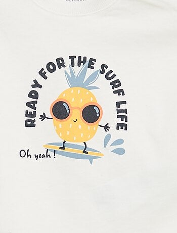 Conjunto de 2 piezas de algodón Camiseta + pantalón corto