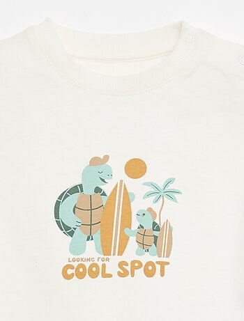 Conjunto de 2 piezas de algodón Camiseta + pantalón corto