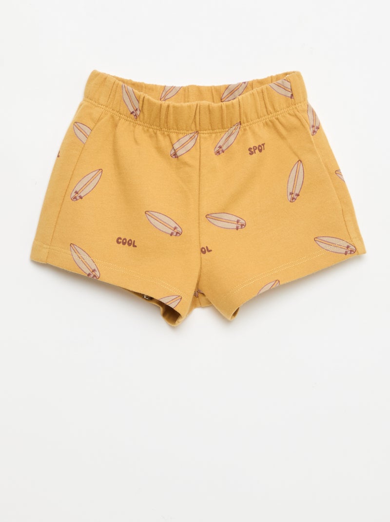 Conjunto de 2 piezas de algodón Camiseta + pantalón corto Blanco - Kiabi