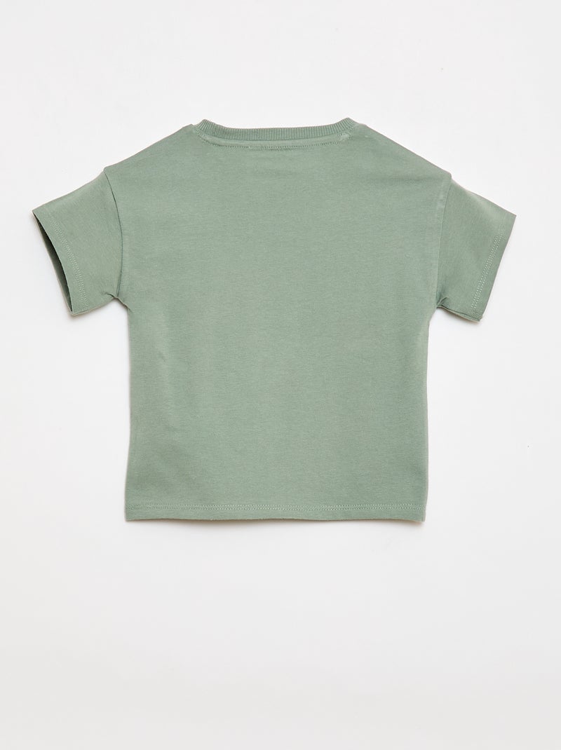 Conjunto de 2 piezas de algodón Camiseta + pantalón corto Verde - Kiabi