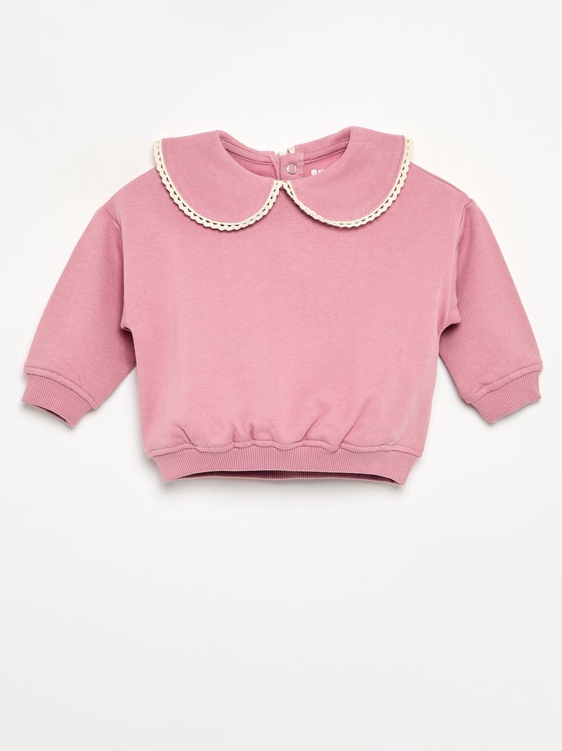 Conjunto de 2 piezas de forro polar - Sudadera + pantalón Rosa - Kiabi