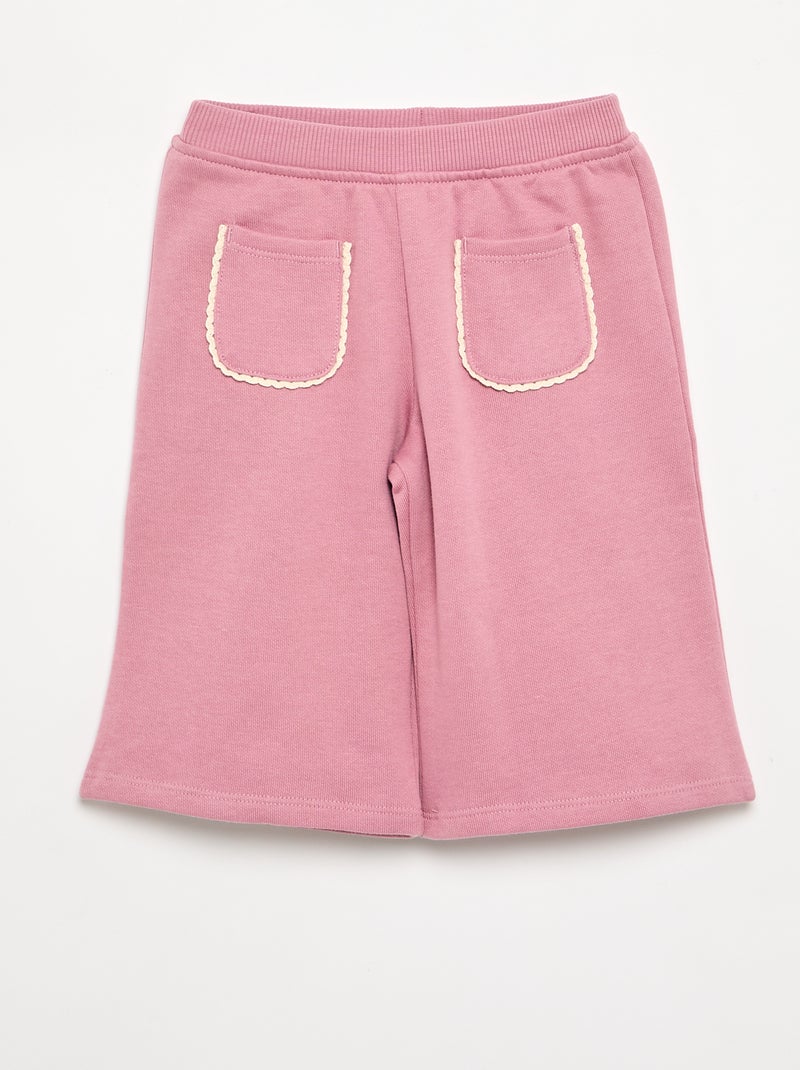 Conjunto de 2 piezas de forro polar - Sudadera + pantalón Rosa - Kiabi