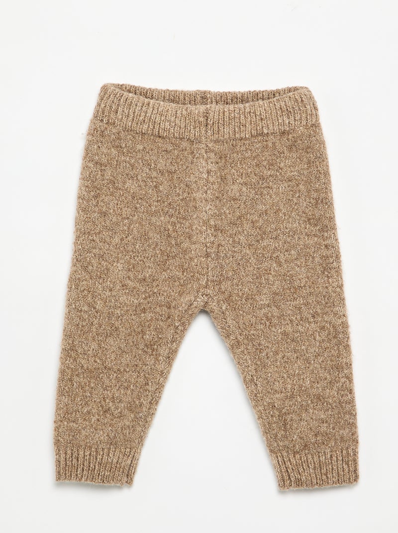 Conjunto de 2 piezas de punto - jersey + legging Beige - Kiabi