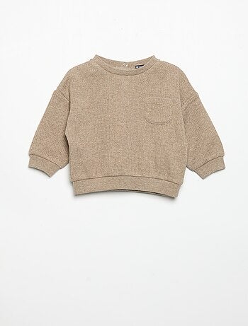 Conjunto de 2 piezas de punto acanalado - Sudadera + pantalón