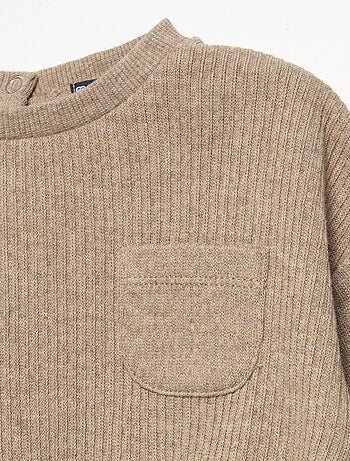 Conjunto de 2 piezas de punto acanalado - Sudadera + pantalón