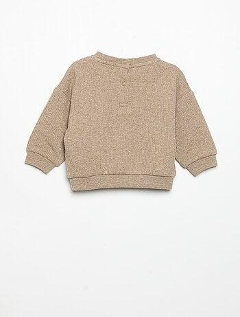 Conjunto de 2 piezas de punto acanalado - Sudadera + pantalón