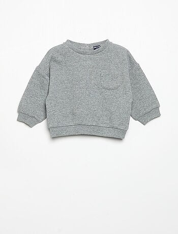 Conjunto de 2 piezas de punto acanalado - Sudadera + pantalón