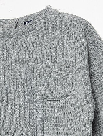 Conjunto de 2 piezas de punto acanalado - Sudadera + pantalón