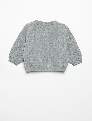 Conjunto de 2 piezas de punto acanalado - Sudadera + pantalón
