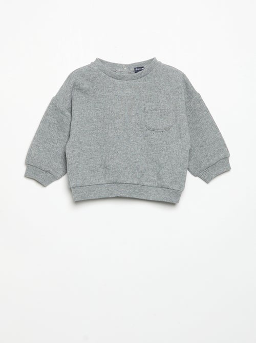 Conjunto de 2 piezas de punto acanalado - Sudadera + pantalón - Kiabi Conjunto de 2 piezas de punto acanalado - Sudadera + pantalón - Kiabi