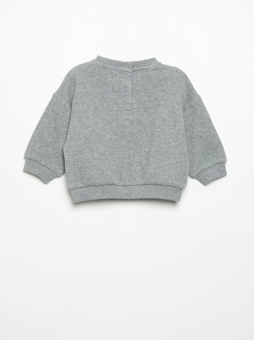 Conjunto de 2 piezas de punto acanalado - Sudadera + pantalón - Kiabi Conjunto de 2 piezas de punto acanalado - Sudadera + pantalón - Kiabi