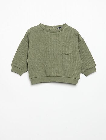 Conjunto de 2 piezas de punto acanalado - Sudadera + pantalón