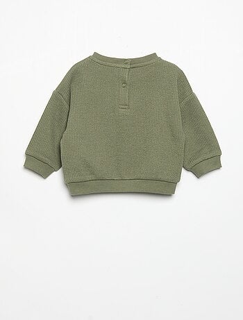 Conjunto de 2 piezas de punto acanalado - Sudadera + pantalón